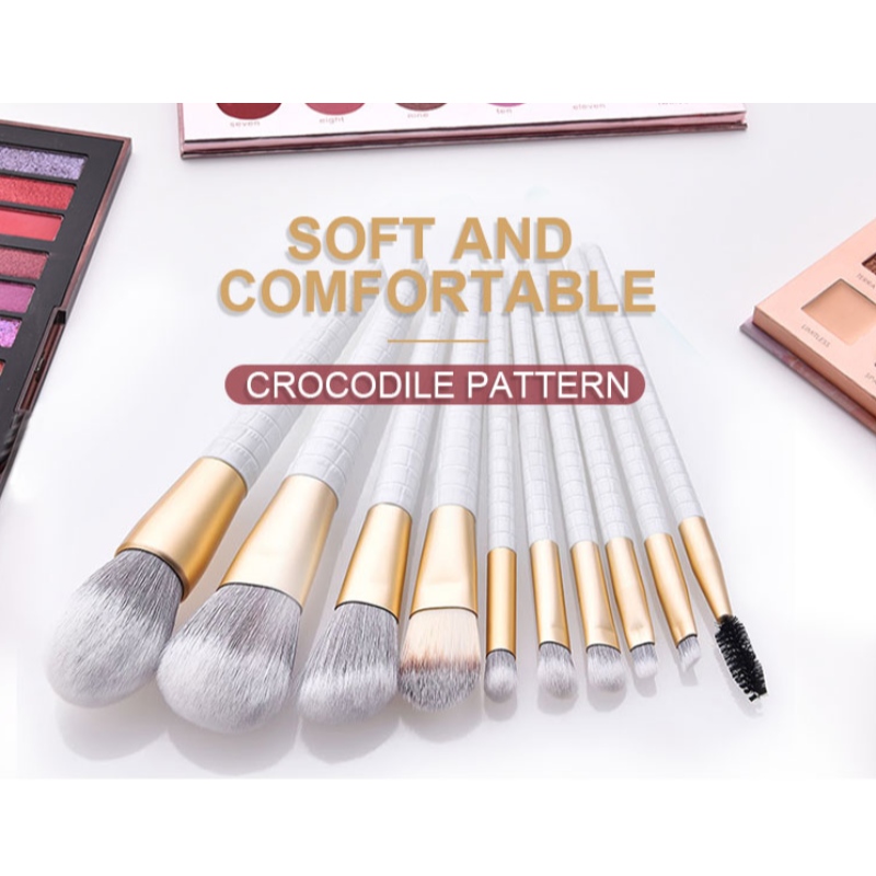 2020 New Crocodile pattern cosmetics brush set with matte fiber